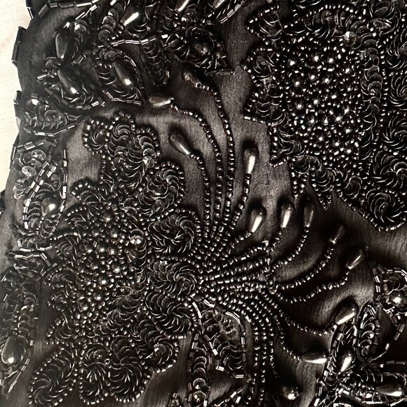 Vintage Laurence Kazar Black beaded gown - Picture 5 of 12